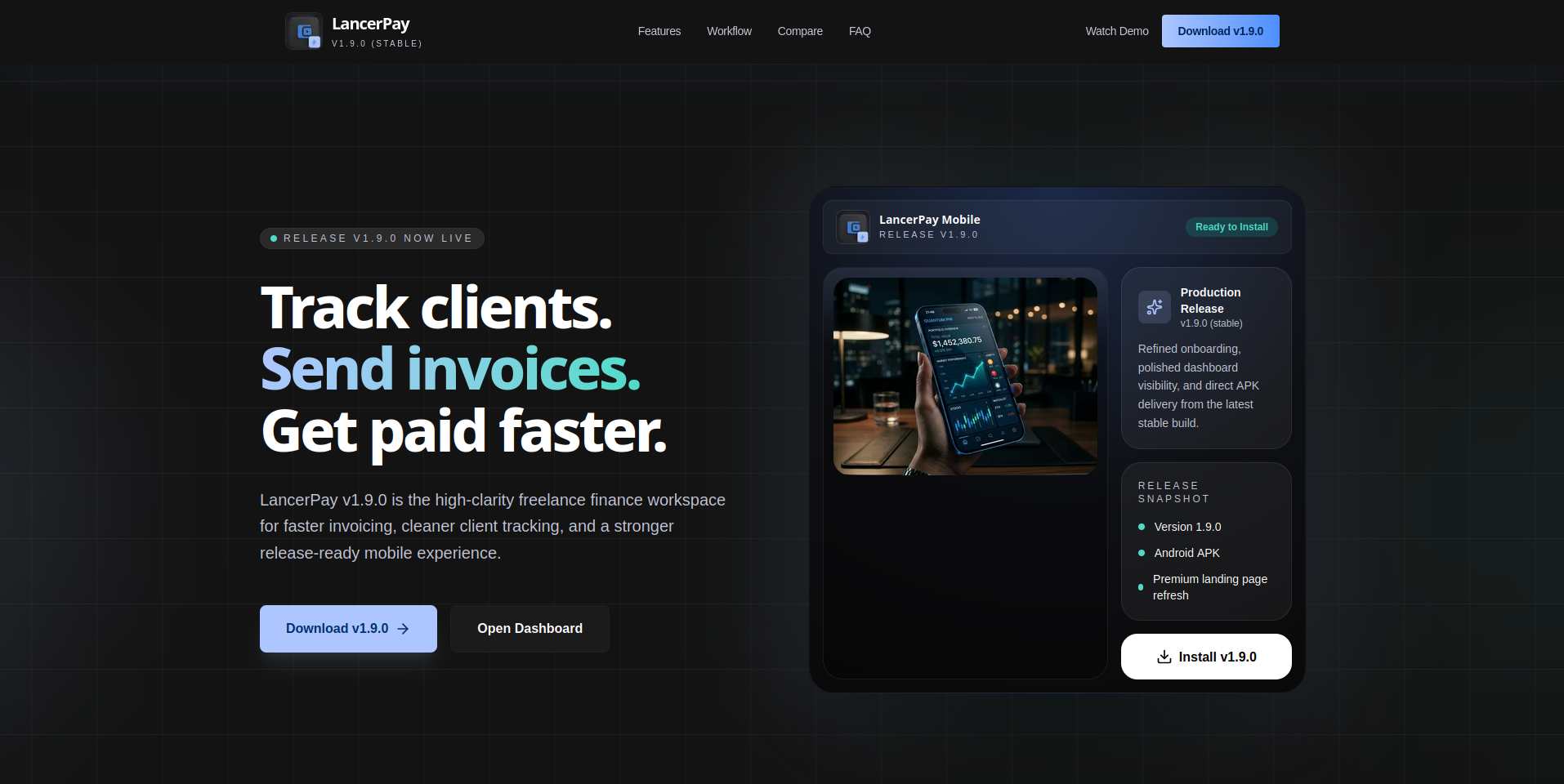 LancerPay mobile invoicing app